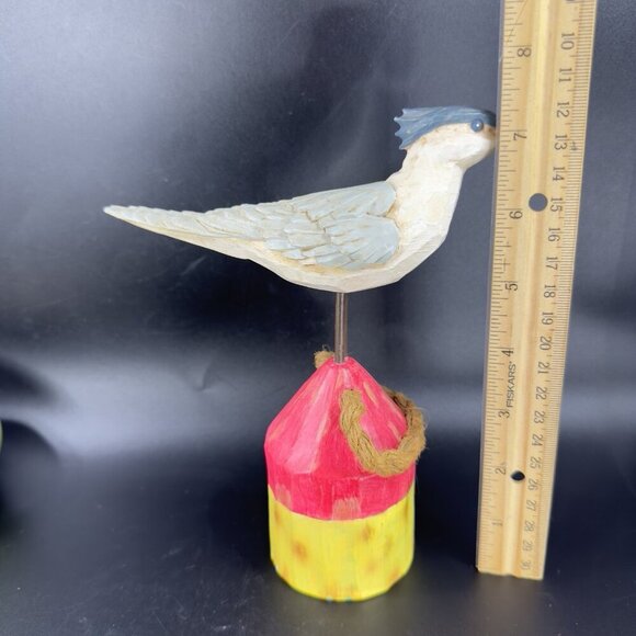 Vintage Russ Berrie And Co Ocean Point Resin Bird On Stand Tall Decor Bird Decor - Picture 4 of 14